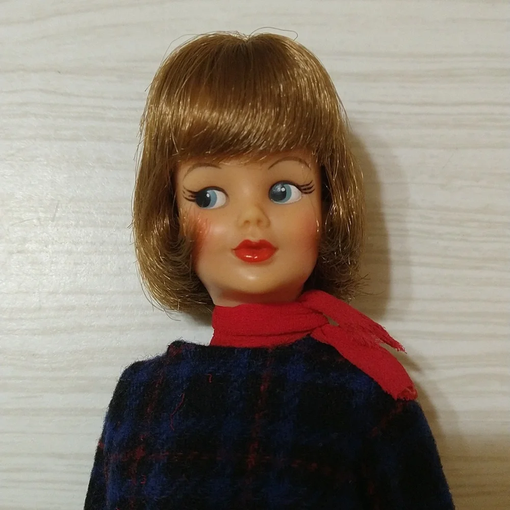 Vintage 1965 Ideal Tammy Walking Her Pet Plaid Top With Charm & Red Pak Skirt - Picture 3 of 10